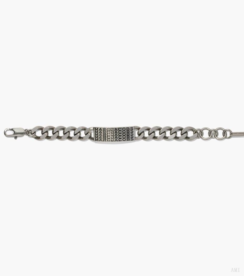 Marc Jacobs | The Barcode Monogram Id Chain Bracelet - Aged Silver