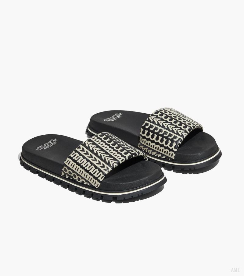 Marc Jacobs | The Monogram Slide - Black/White