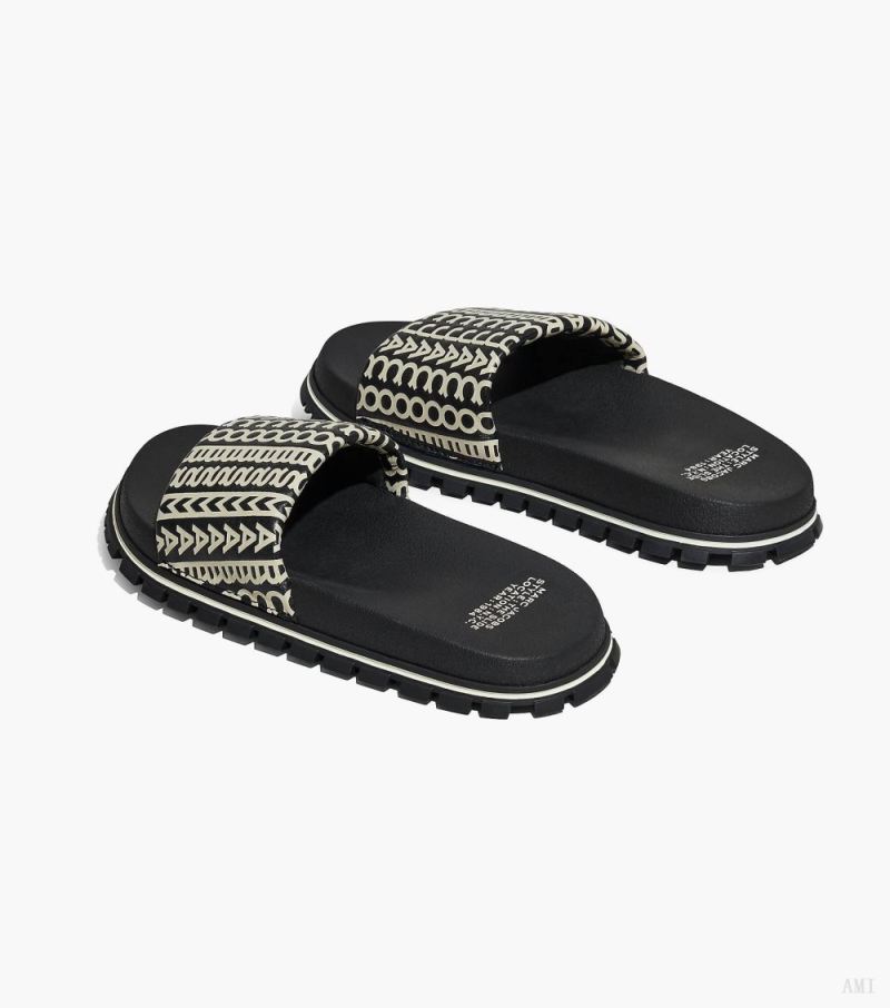 Marc Jacobs | The Monogram Slide - Black/White