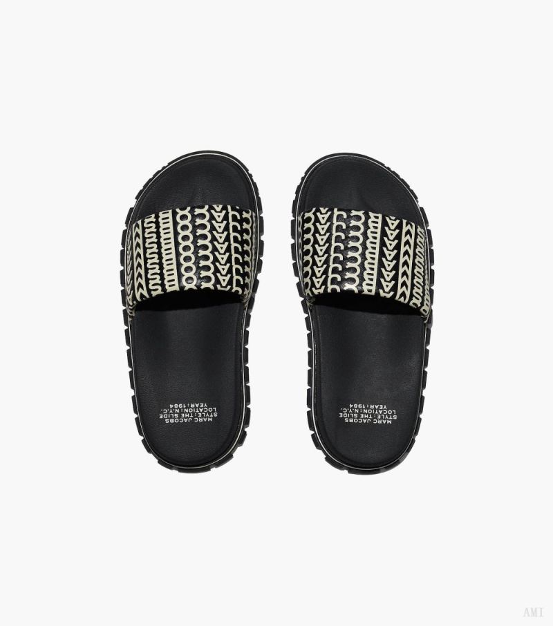 Marc Jacobs | The Monogram Slide - Black/White