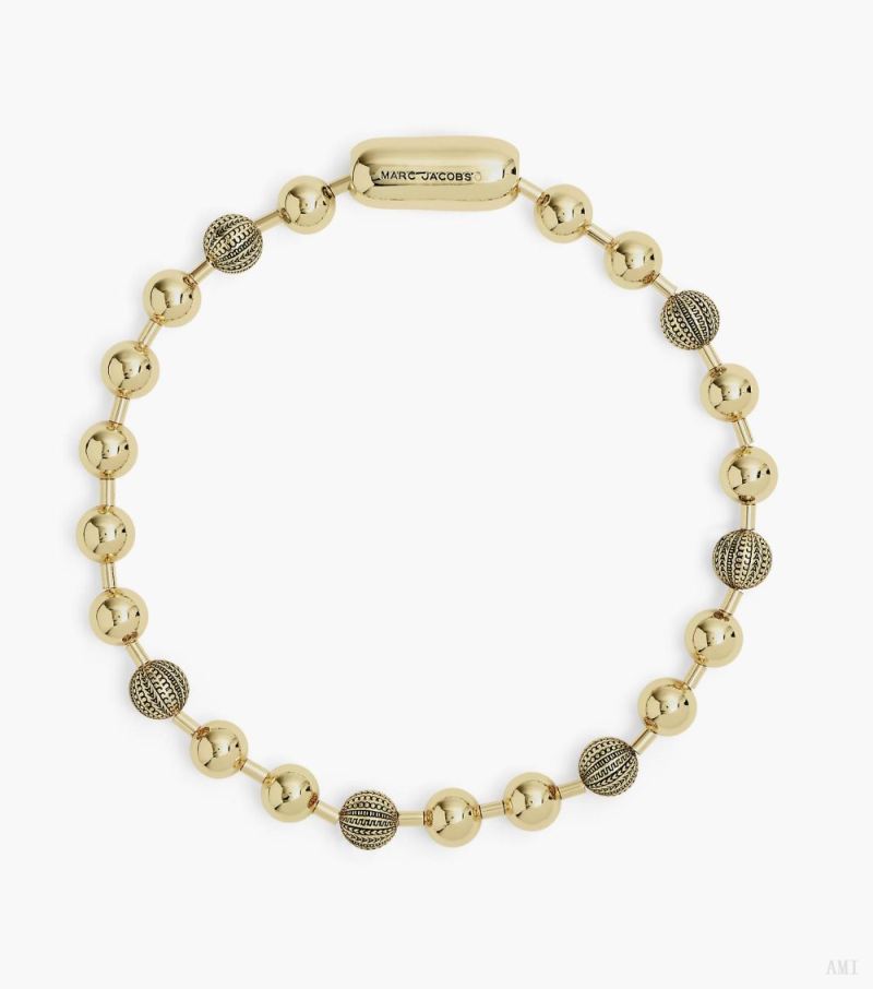 Marc Jacobs | The Monogram Ball Chain Necklace - Light Antique Gold