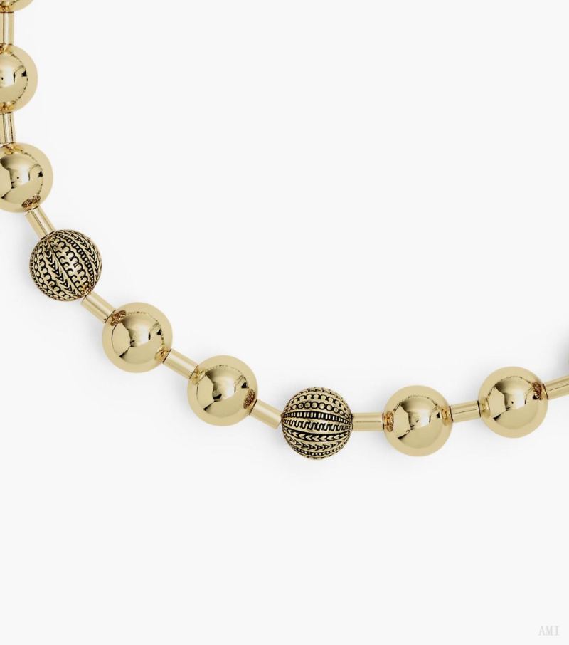 Marc Jacobs | The Monogram Ball Chain Necklace - Light Antique Gold