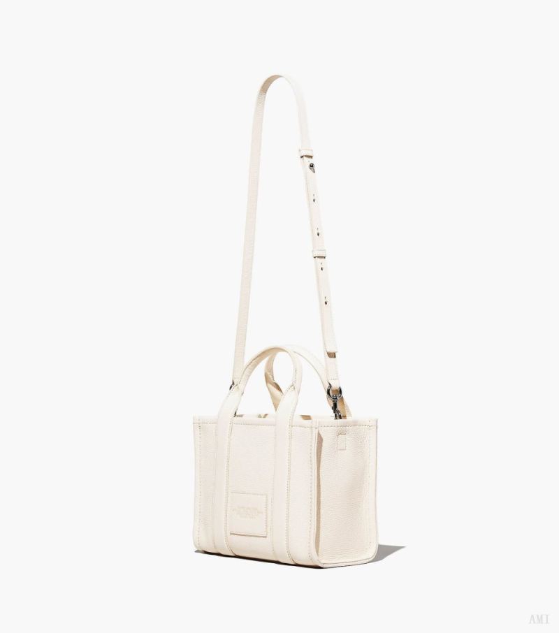 Marc Jacobs | The Leather Small Tote Bag - Cotton/Silver