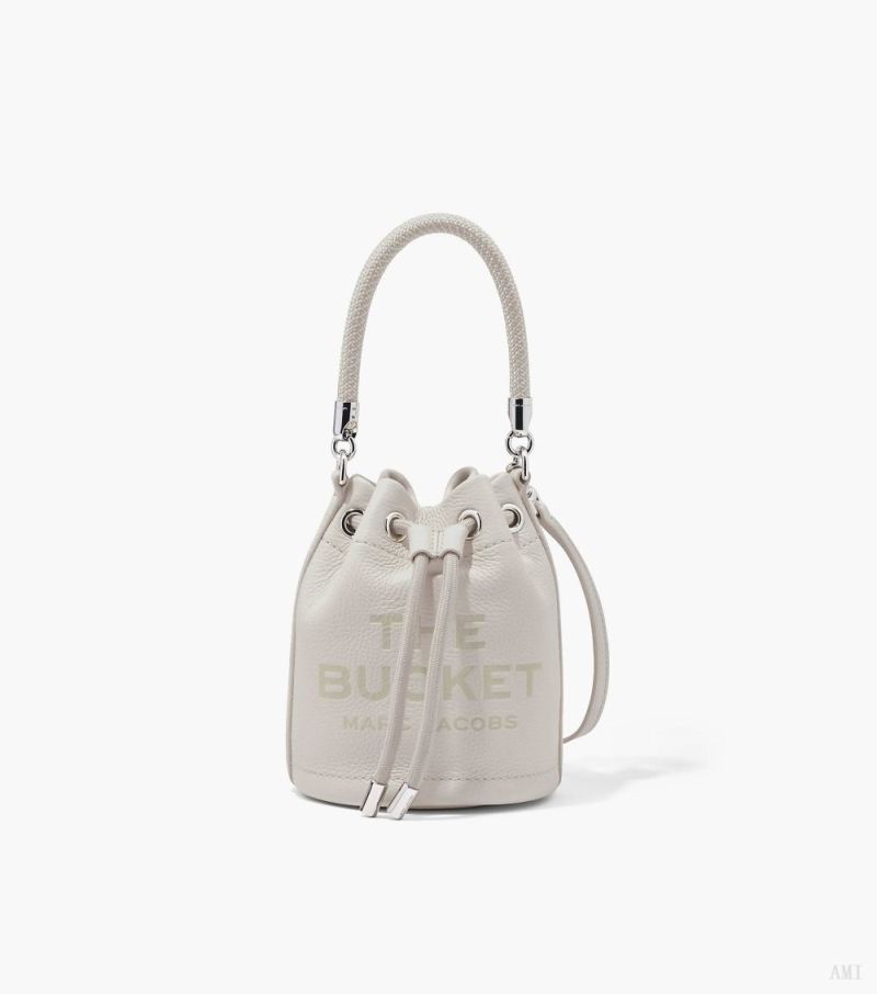 Marc Jacobs | The Leather Mini Bucket Bag - Cotton/Silver - Click Image to Close