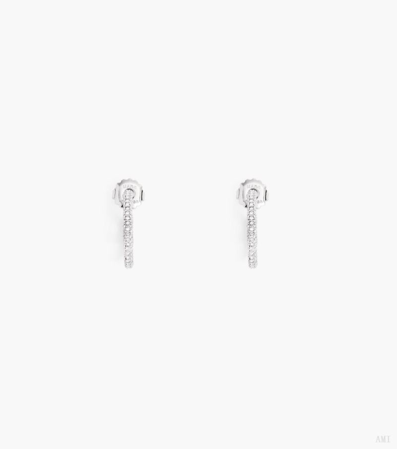 Marc Jacobs | The J Marc Small Pave Hoops - Silver/Crystal