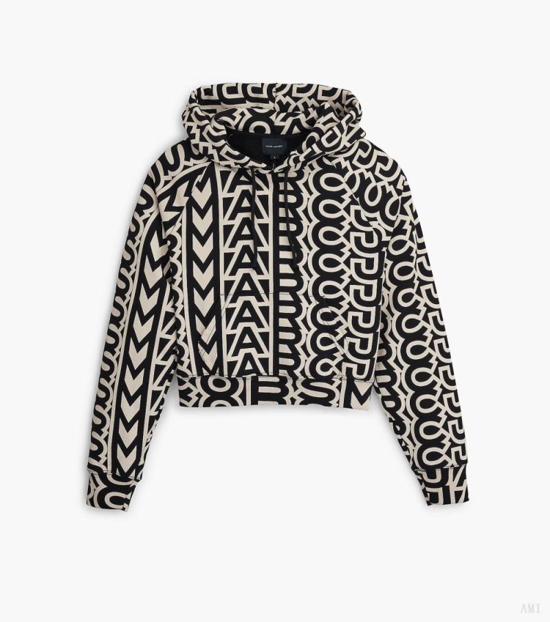 Marc Jacobs | The Monogram Crop Hoodie - Black/Ivory