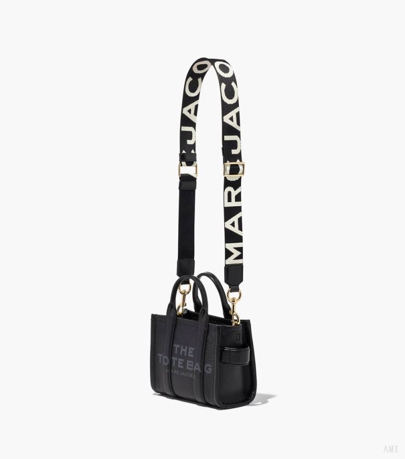 Marc Jacobs | The Thin Logo Webbing Strap - Black/White