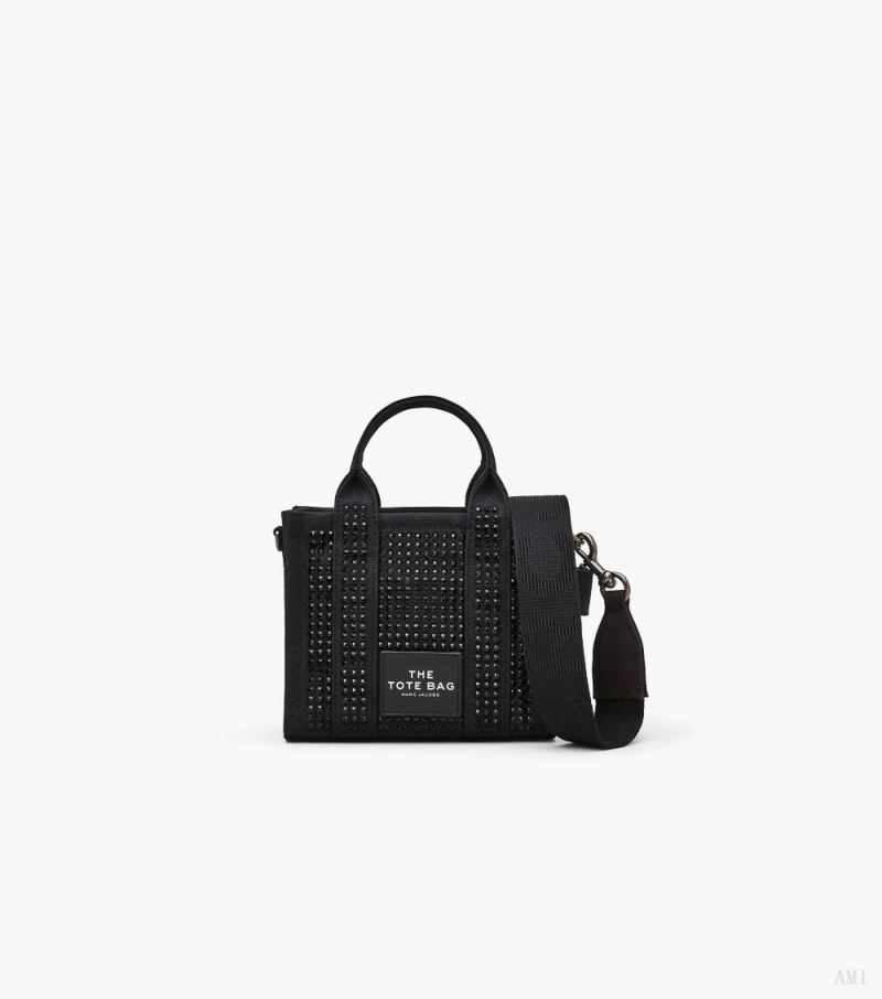 Marc Jacobs | The Crystal Canvas Mini Tote Bag - Black Crystal - Click Image to Close