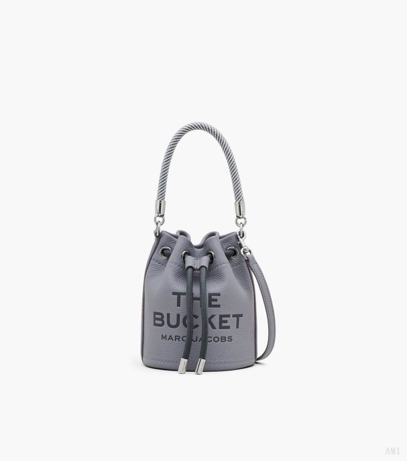 Marc Jacobs | The Leather Mini Bucket Bag - Wolf Grey - Click Image to Close