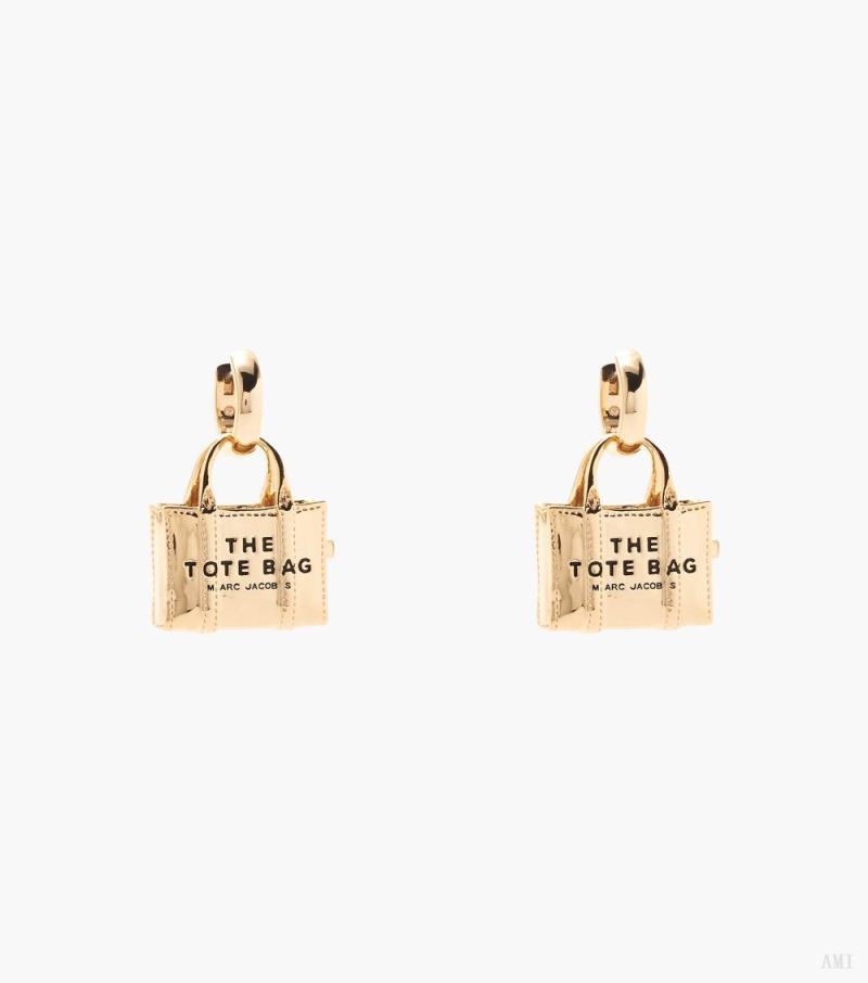 Marc Jacobs | The Tote Bag Charm Earrings - Light Antique Gold - Click Image to Close