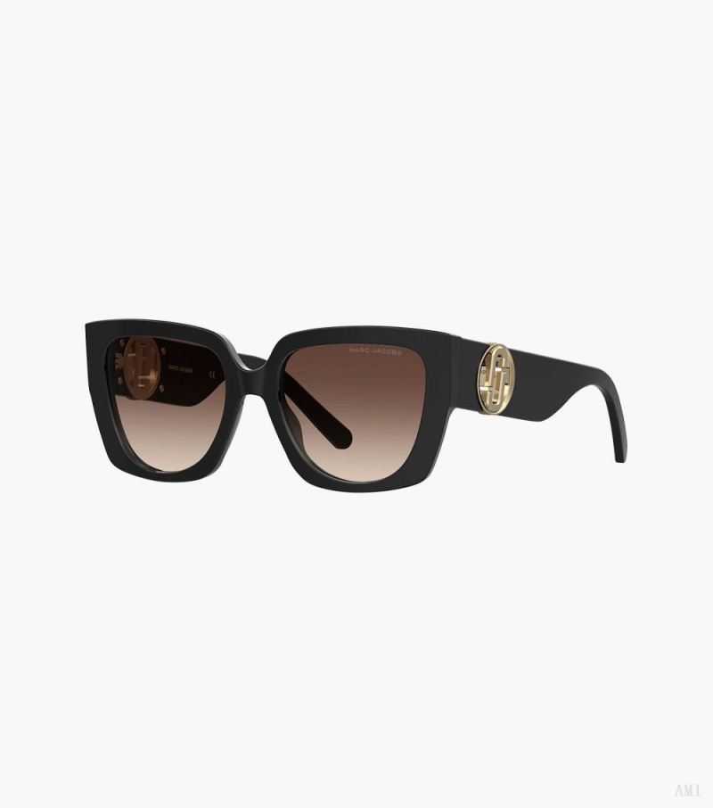 Marc Jacobs | The J Marc Square Cutout Sunglasses - Black