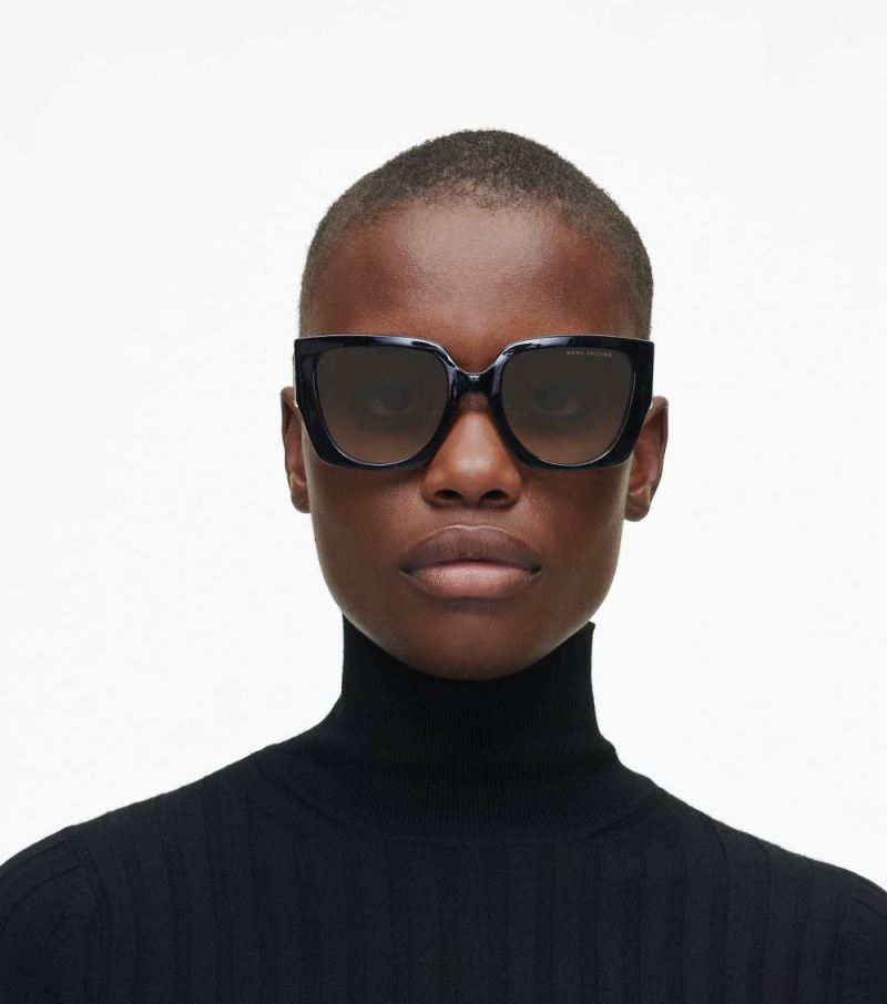 Marc Jacobs | The J Marc Square Cutout Sunglasses - Black