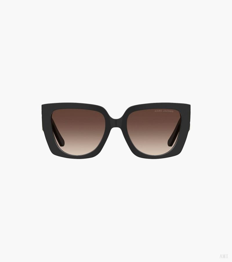 Marc Jacobs | The J Marc Square Cutout Sunglasses - Black