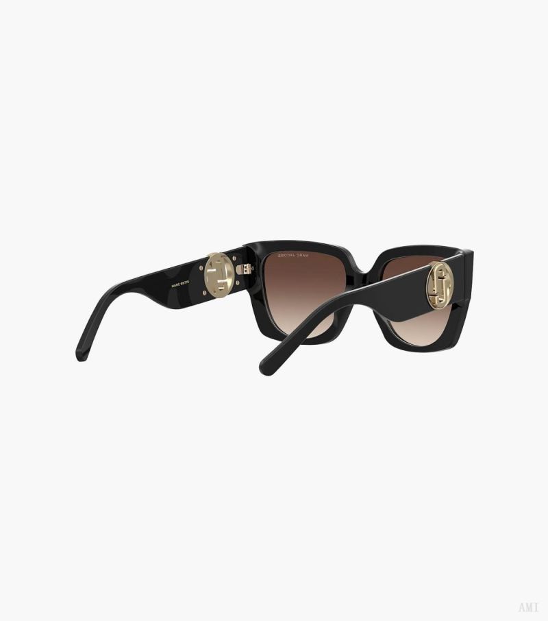 Marc Jacobs | The J Marc Square Cutout Sunglasses - Black