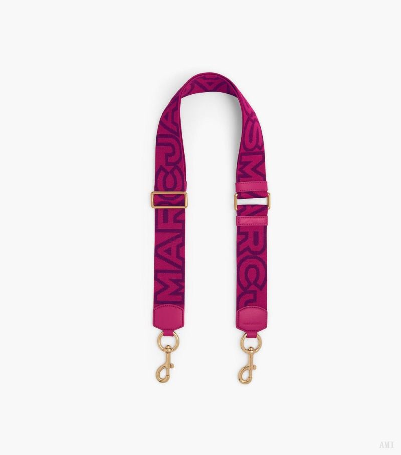 Marc Jacobs | The Outline Logo Webbing Strap - Lipstick Pink Multi